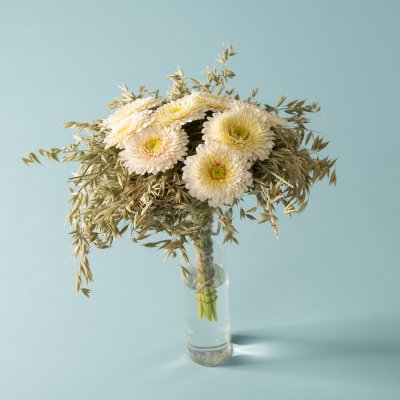 Bouquet with Gerberas and dried grasses 