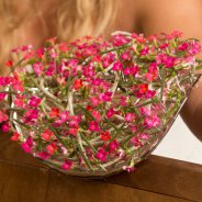 Floral wedding bracelet with Kalanchoë - close-up