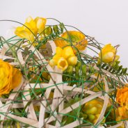 Spherical Freesia bouquet close-up