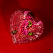 A Valentine's Day heart with Nerine and Calla