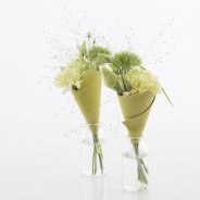 Leather cones with trendy Dianthus commercial adaptation
