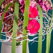 Pink frame bouquet with Dianthus