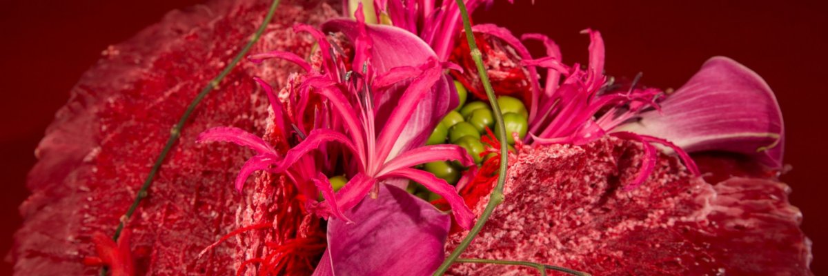 Valentine's Day heart with Nerine and Calla