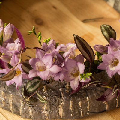 Funeral wreath with Freesia