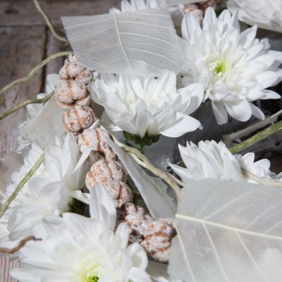 White funeral wreath