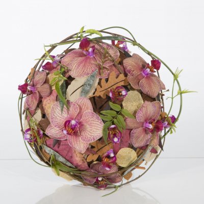 Bridal arrangement with orchids