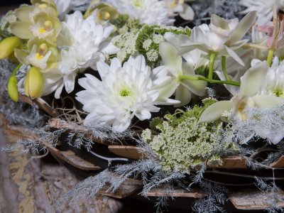 Tribute design with Cascade Cymbidium