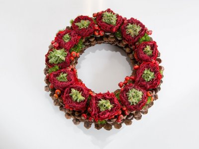Christmas wreath with black foam