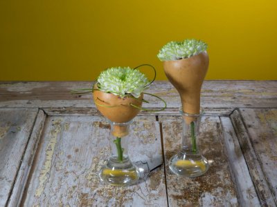 Dried gourds flower arrangement