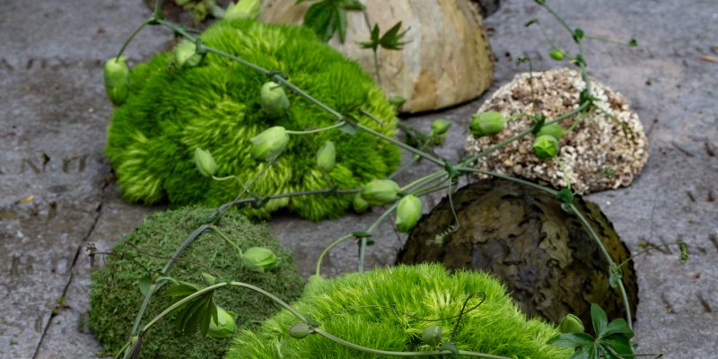 Serene funeral arrangement with Green Trick