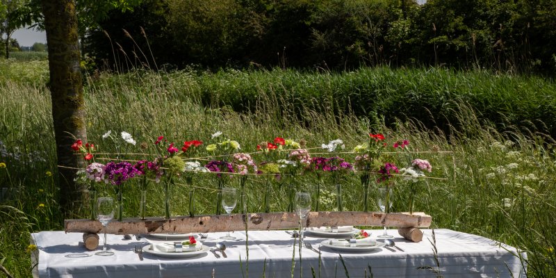 Wedding table decoration with Sparkz carnations