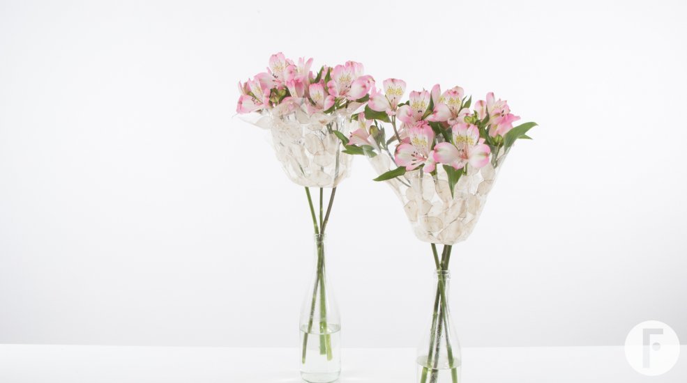 Simple romantic Alstroemeria bouquet with open flowers