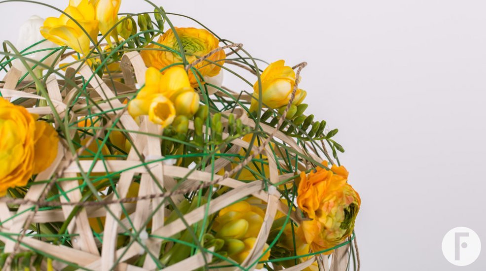 Spherical Freesia bouquet close-up