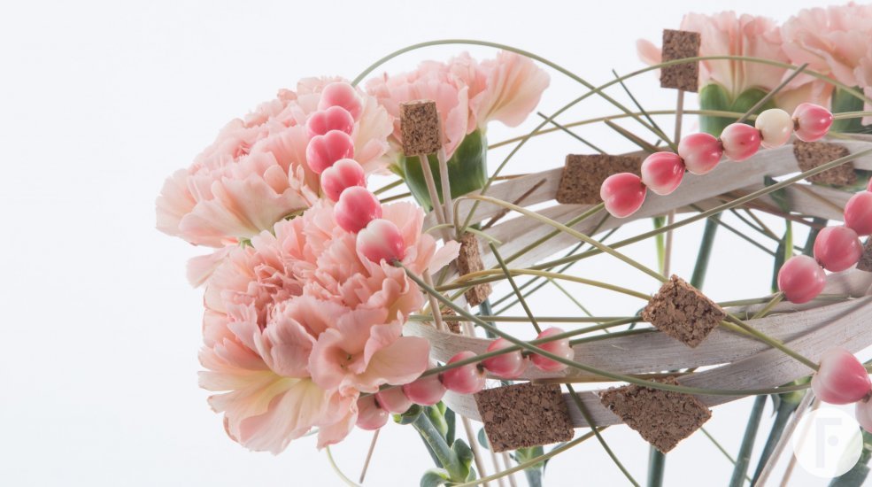 Playful Dianthus arrangement close-up