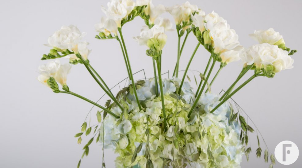 Romantic Freesia design close-up