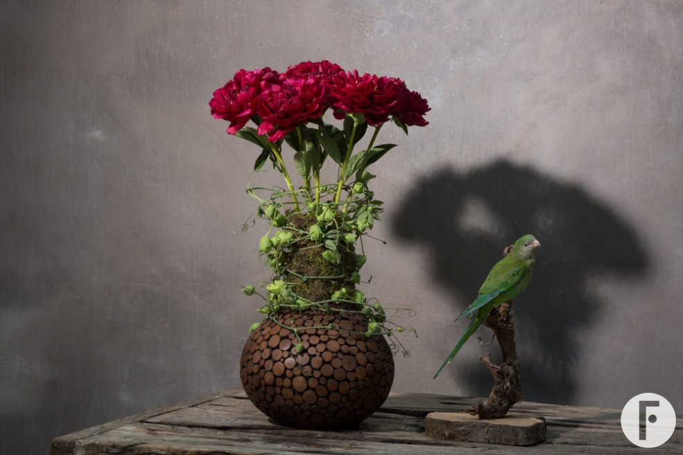 Powerful peony design inside