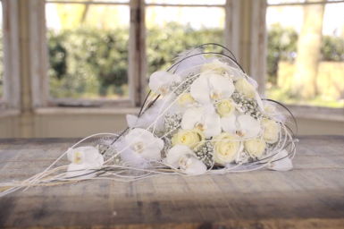 Luxurious white wedding bouquet