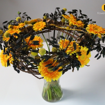 Autumn bouquet with gerbera