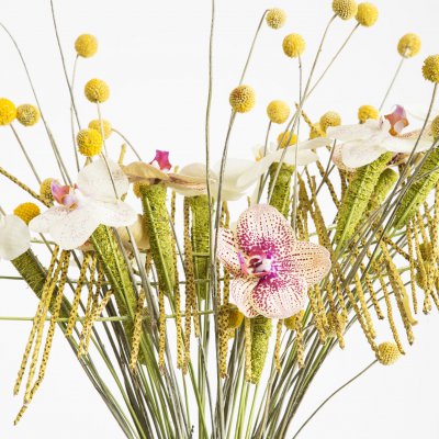 Bouquet with Phalaenopsis in fresh colours