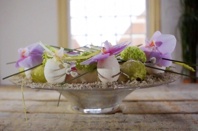 Easter design with pink orchids