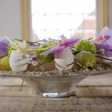 Easter design with pink orchids