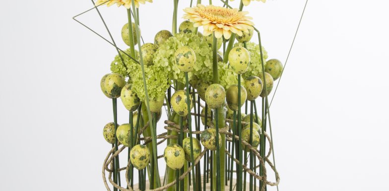 Soft yellow Easter flower arrangement
