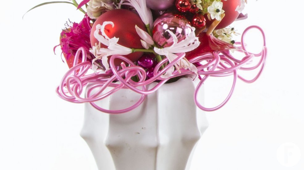 Kerst boeket roze2