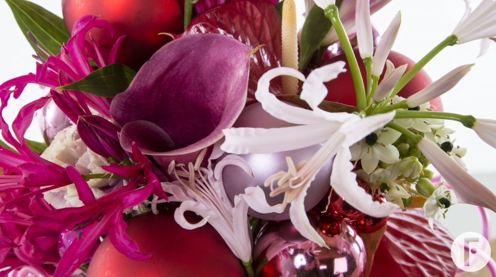 Kerst boeket roze1