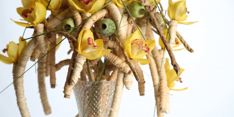 Easter with yellow Cymbidiums