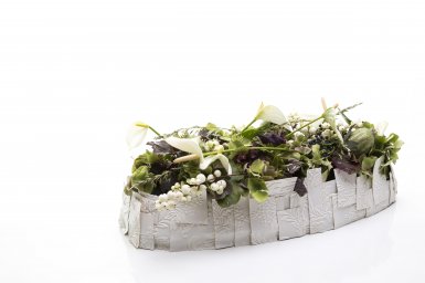 White funeral flower design