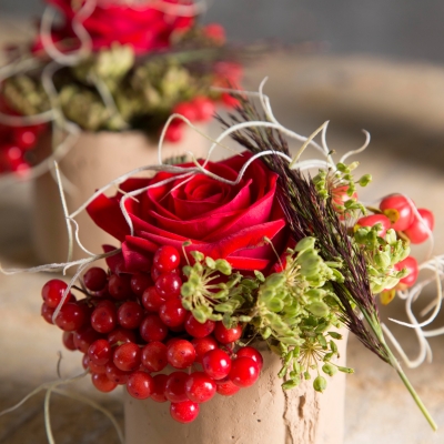 Christmas table decoration with Red Eagle - close up