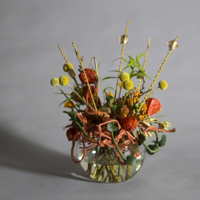 Golden flower arrangement