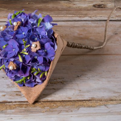Blue wedding bouquet with Hortensia