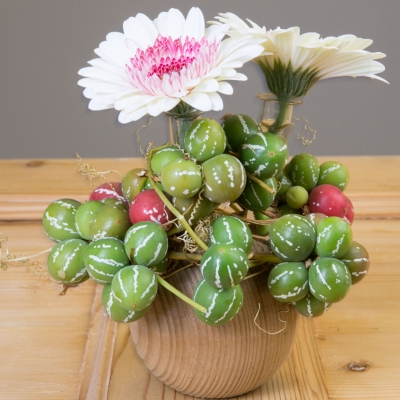 Vase made of a wooden ball