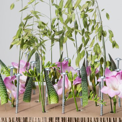 a Freesia centerpiece - close up