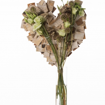 Valentine's Day bouquet with heart frame