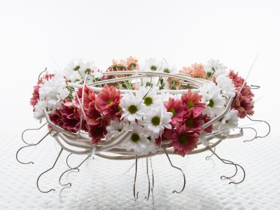 DIY style flower arrangement with Chrysanthemums
