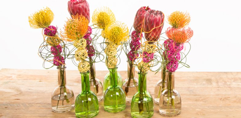 Arrangement with African flowers