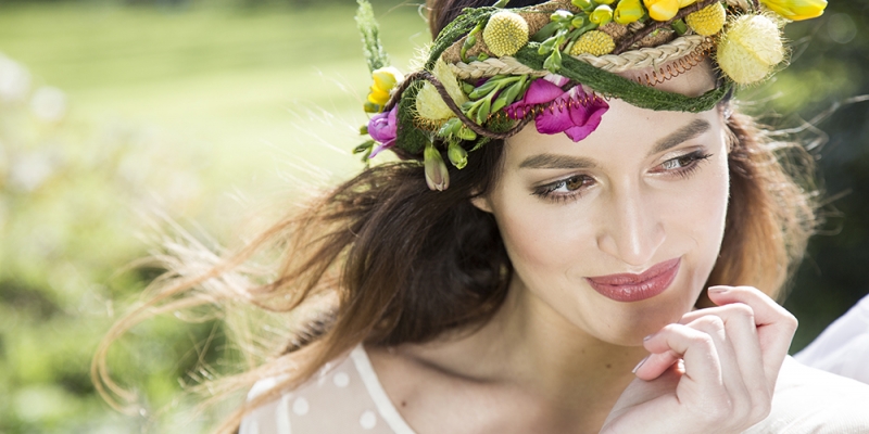 Purple & yellow flower crown