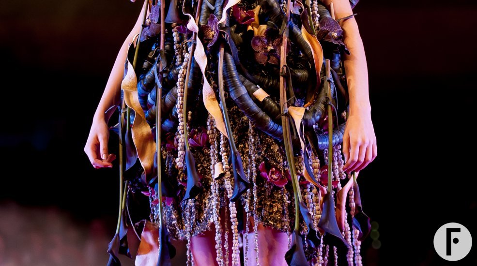 IFFF2016 deep purple floral dress by Pim van den Akker