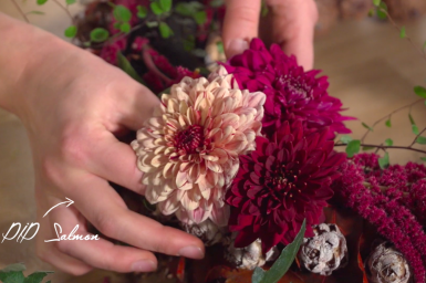 Autumn table decoration with PIP Chrysanthemums Autumn table decoration with PIP Chrysanthemums