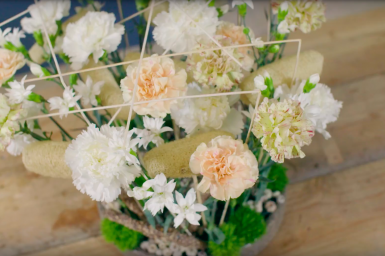 Soft tone Dianthus centerpiece